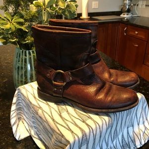 Frye Melissa Short Buckle Boot Brown